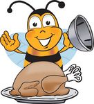 To our non-American users: move along, nothing to see here; To our vegan users: this is a tofurkey A bee unveiling a turkey