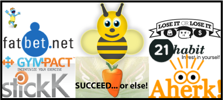 The One bee shall rule them all... (this blog post predates Beeminder's fancy infinibee logo but we continue to keep it up to date!) Collage of Beeminder and its competitors, circa 2011/2012