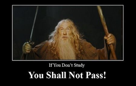 This post really was written by Gandalf, but not this Gandalf If you don't study, You Shall Not Pass!