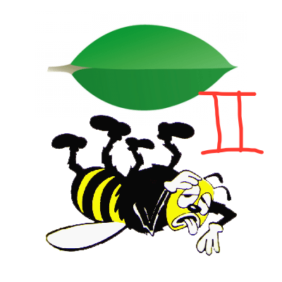 The DB in MongoDB stands for Dazed Bee Dazed bee under the MongoDB logo