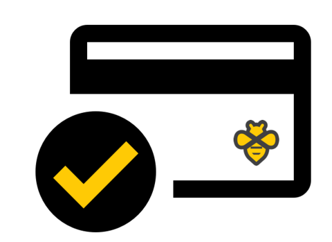 My best idea for the title image here was a baby in a fuzzy bee costume. Then Josh came to the rescue and made something that made sense. This is a good omen for the upcoming redesign! Stylized credit card with infinibee