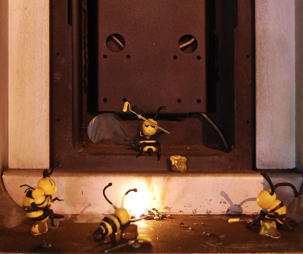 UPDATE: this was a flickr embed but that broke so I grabbed a screenshot. Original title: The Story of How Things Came to Bee Working bees