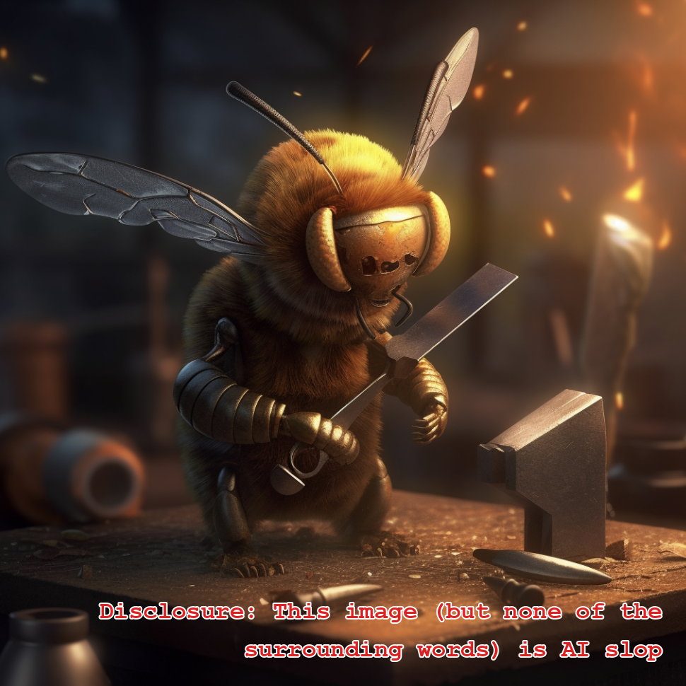 A bee in a forge