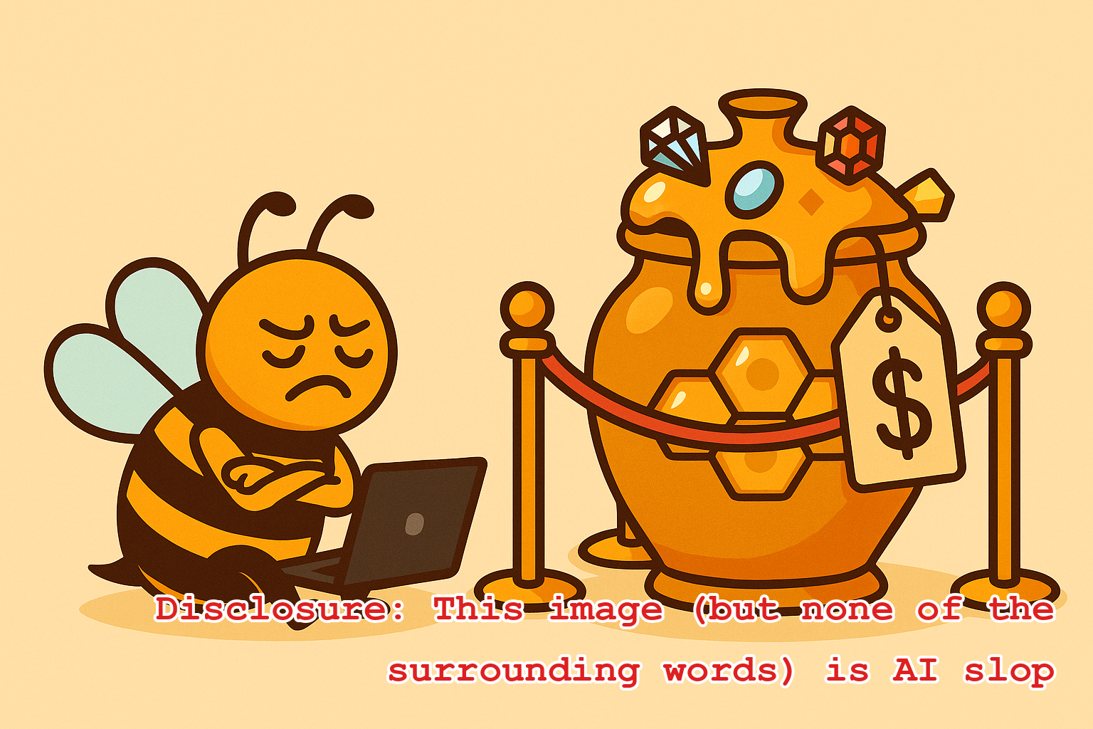 A bee eschewing a representation of the Beemium plan